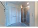 Bathroom with tiled shower and glass enclosure at 6104 Sunset Lake Rd, Fuquay Varina, NC 27526