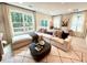 Cozy living room with large sectional, stylish coffee table and seamless connection to outdoor views through windows at 2117 Opulent Oaks Ln # 15, Durham, NC 27713