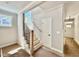 Inviting entryway with staircase and views of the front door providing a warm welcome at 2613 Silver Gate Ct, Wake Forest, NC 27587