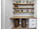 Built-in shelves and a desk create a functional office space at 7640 Falls Creek Ln, Raleigh, NC 27614