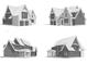 Various exterior elevations of a home, showcasing different architectural styles and design options at 3340 Colby Chase Dr # 2, Apex, NC 27539