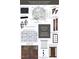 Exterior design board showcasing roof shingles, gutters, front columns and garage door design at 627 Georgetown Rd, Raleigh, NC 27608