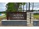 Alston Landing community entrance sign, showcasing neighborhood name at 2103 Lambert Rd # 62, Cary, NC 27519