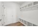 Functional mudroom with built-in bench and storage at 126 Norman Ave, Lillington, NC 27546