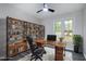 Home office with built-in shelving and hardwood floors at 116 Oak Ridge Dr, Willow Springs, NC 27592