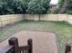 Spacious fenced backyard with new wood fence, patio area and ready for outdoor living at 605 Quarry St, Raleigh, NC 27601
