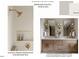 Jack and Jill bathroom with double vanity, modern gold fixtures, and tiled shower design at 67 Ridgeline Ct # 7, Pittsboro, NC 27312