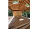 View of an outdoor covered patio with a framed roof and exposed beams during construction at 67 Ridgeline Ct # 7, Pittsboro, NC 27312
