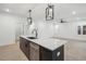 Eat-in kitchen island with sink, dishwasher, and pendant lighting at 1429 Patchings Ln, Knightdale, NC 27545