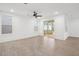 Spacious living room with sliding glass door access to back patio at 1429 Patchings Ln, Knightdale, NC 27545