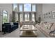 Bright living room with large windows, neutral tones, and comfortable seating arrangements at 4600 Scottland Dr, Mebane, NC 27302