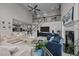 Spacious living room with vaulted ceiling, fireplace, and comfortable seating at 4600 Scottland Dr, Mebane, NC 27302