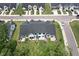 Aerial view of townhomes with well manicured lawns at 727 Putney Hill Rd, Zebulon, NC 27597