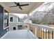 Relax on this back porch, complete with a ceiling fan at 417 E Moore St, Apex, NC 27502