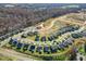 Aerial view of a new neighborhood with houses and open space at 1055 Fairhaven Dr # 56, Mebane, NC 27302