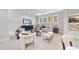 Finished basement area with comfortable seating and recessed lighting at 701 Dartmouth Rd, Raleigh, NC 27609