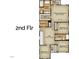 Detailed 2nd floor plan showcasing the layout of the bedrooms, bathrooms, laundry, and loft areas at 2412 Adrift Road, Fuquay Varina, NC 27526