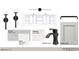 Bathroom 4/5 includes double vanities, flat black finishes, and sand wave floor tiling at 3301 Dell Dr, Raleigh, NC 27609