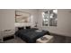 Modern bedroom featuring large artwork and stylish decor at 3301 Dell Dr, Raleigh, NC 27609