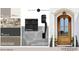 Interior Selections mood board featuring brick, siding, shingles, stone, door, and trim samples at 3301 Dell Dr, Raleigh, NC 27609