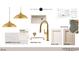 Kitchen design featuring honey bronze finishes and a Calacatta Miraggio countertop at 3301 Dell Dr, Raleigh, NC 27609
