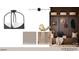 Mudroom with a built-in color in Fawn Brindle and wood floor with bench stain at 3301 Dell Dr, Raleigh, NC 27609