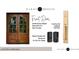 Elegant wood front door featuring decorative glass, smart lock, and solid brass hardware at 7000 North Ridge Dr, Raleigh, NC 27615