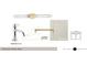 Third floor powder room finishes with mixed metal fixtures, white cabinet finishes, and carrara roma countertops at 7000 North Ridge Dr, Raleigh, NC 27615