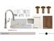 The scullery or pantry in this modern home features designer sink, countertop and custom cabinets at 7000 North Ridge Dr, Raleigh, NC 27615