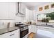 Well-lit kitchen featuring stainless steel appliances, sleek countertops, and modern white cabinets at 1511 Malta Ave, Raleigh, NC 27610