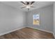 Bedroom with neutral paint, ceiling fan and a window bringing in natural light at 5554 Lake Vista Ct, Rocky Mount, NC 27803