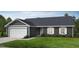 New home featuring neutral siding, white trim, and an attached two car garage at 141 Robert Howe Dr, Fuquay Varina, NC 27526