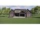 The rear exterior of the home has a covered porch, showcasing a modern design, landscaping, and ample natural light at 504 Colvard Woods Way Way, Durham, NC 27713