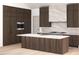 Modern kitchen with sleek wood cabinets, marble backsplash and island with cooktop, and stainless steel oven at 504 Colvard Woods Way Way, Durham, NC 27713