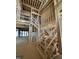 A wooden staircase is being built to the second floor and the skeleton of the frame is taking shape at 504 Colvard Woods Way Way, Durham, NC 27713