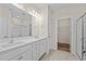Modern bathroom with double vanity and walk-in shower at 806 Pryor St # 50, Mebane, NC 27302