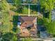 Stunning aerial view of the property, showcasing its architecture, gardens and landscaping at 1015 Minerva Ave, Durham, NC 27701