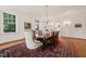 Elegant dining room featuring natural light, hardwood floors, and seating for eight at 1015 Minerva Ave, Durham, NC 27701