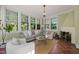Charming sunroom features large windows, a fireplace, and comfortable seating area at 1015 Minerva Ave, Durham, NC 27701