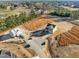 Birds eye of new construction home with extended lot and driveway at 15 Diamond Creek Dr, Zebulon, NC 27597