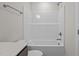 Bright white bathtub and shower head at 35 Diamond Creek Dr, Zebulon, NC 27597