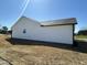Side view of a well maintained house with white siding, set against a backdrop of a clear sky at 111 Johnson Ridge Way, Four Oaks, NC 27524