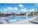 The resort-style pool offers ample seating for relaxation by the water at 2281 Abbeyhill Dr # 136, Raleigh, NC 27610
