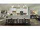 Modern kitchen features white cabinetry, an island with seating, and stainless steel appliances at 2007 Opulent Oaks Ln # 24, Durham, NC 27713