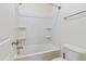 Clean bathroom with a tub and shower at 321 Masden Rd, Holly Springs, NC 27540