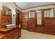 This bathroom boasts beautiful wood work, cabinets, and drawers for storage at 3105 Cone Manor Ln, Raleigh, NC 27613