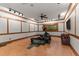 Bright exercise room with recessed lighting, cork floors and a ceiling fan at 3105 Cone Manor Ln, Raleigh, NC 27613