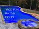 Stunning backyard pool featuring hot tub, fire pit, and integrated lighting for evening swims at 3105 Cone Manor Ln, Raleigh, NC 27613