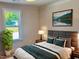 A cozy bedroom filled with natural light showcases a neutral color palette and a comfortable bed at 1011 Lemon Dr, Durham, NC 27705