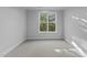 Bedroom features a large window that provides natural light, carpeted floors and neutral painted walls and trim at 811 Maple Berry Ln # 103, Raleigh, NC 27607